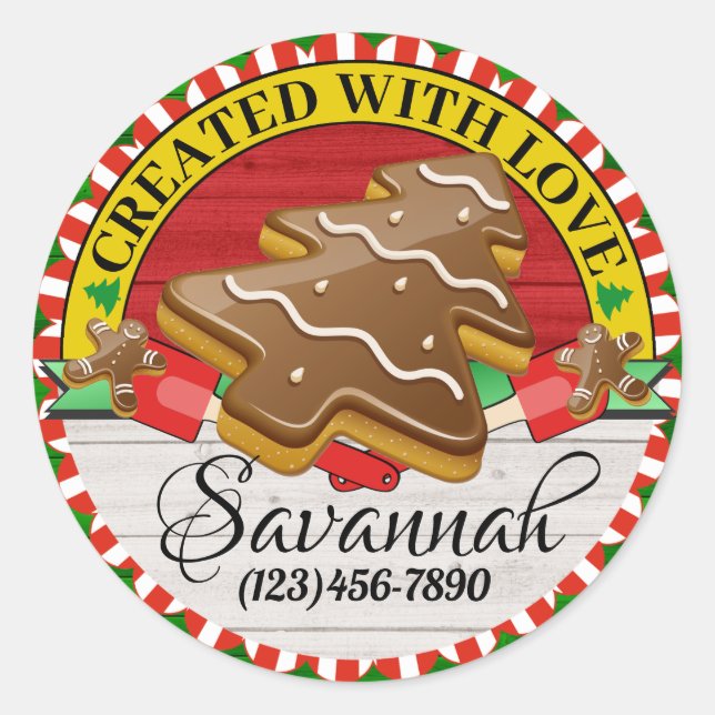 Created With Love Christmas Sticker (Front)
