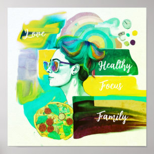 Creating My Dream Life: Yellow Vision Board    Poster