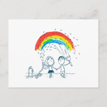 Creating Rainbow Together Love Couple Postcard by tashatzazzle at Zazzle