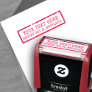 Creating your own words / text red sign self-inking stamp
