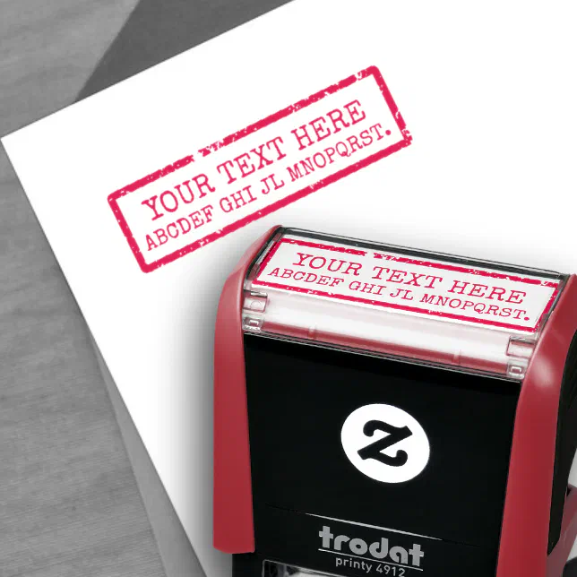 Creating your own words / text red sign self-inking stamp | Zazzle