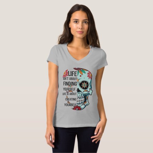 Creating Yourself Skull Day of The Dead Custom T_Shirt