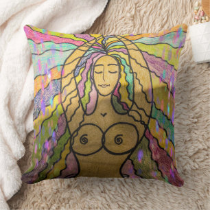 Creation Modern Art Handmade Painting Throw Pillow