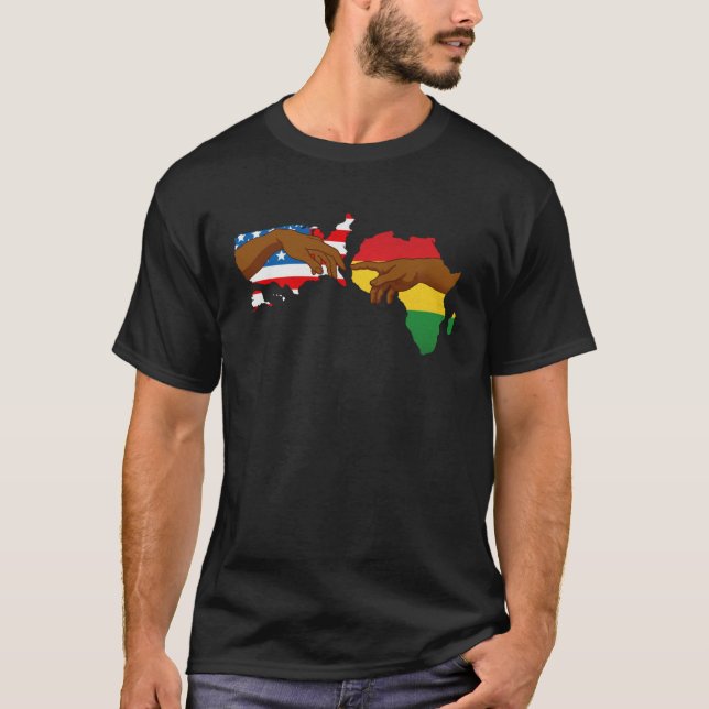 Creation Of Adam Black Proud African Roots Melanin T-Shirt (Front)