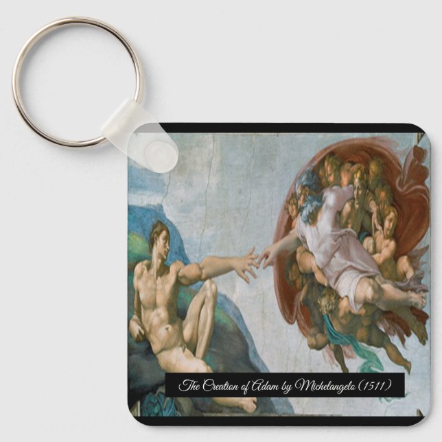 Creation of Adam by Michelangelo Keychain (Front)