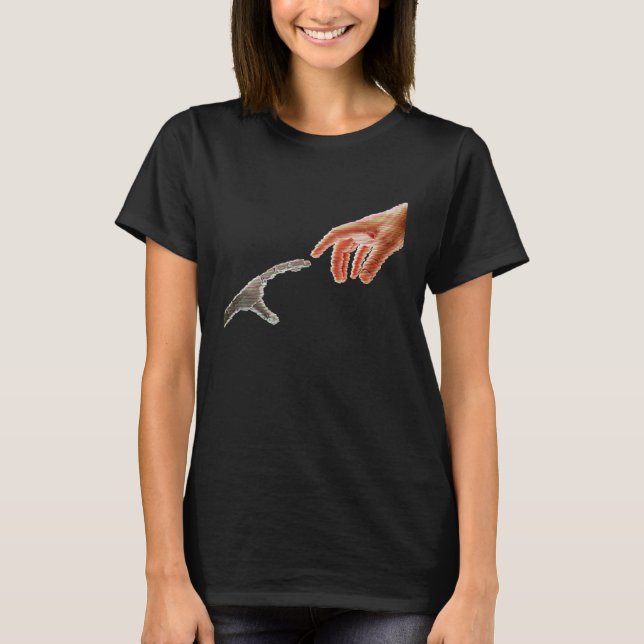 Creation Of Adam By Michelangelo Robot Hands It Te T-Shirt (Front)