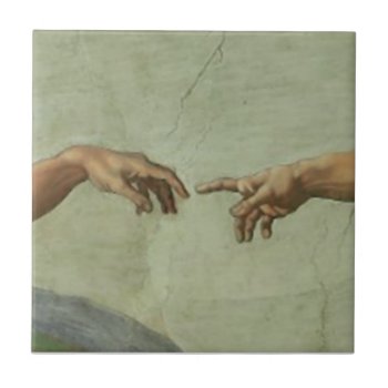 Creation Of Adam By Michelangelo Tile by Ladiebug at Zazzle