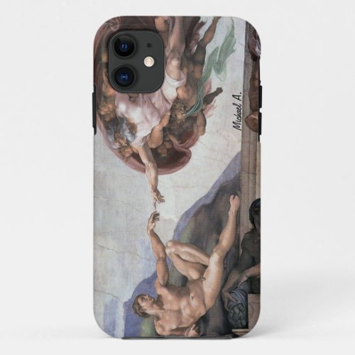 Creation of Adam Cistine Chapel Art iPhone 11 Case