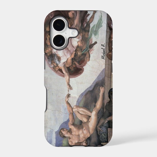 Creation of Adam Cistine Chapel Art Iphone Case (Back)