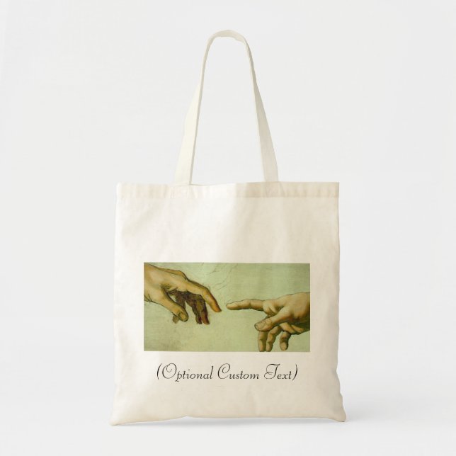 Creation of Adam (detail-hands) Tote Bag (Front)
