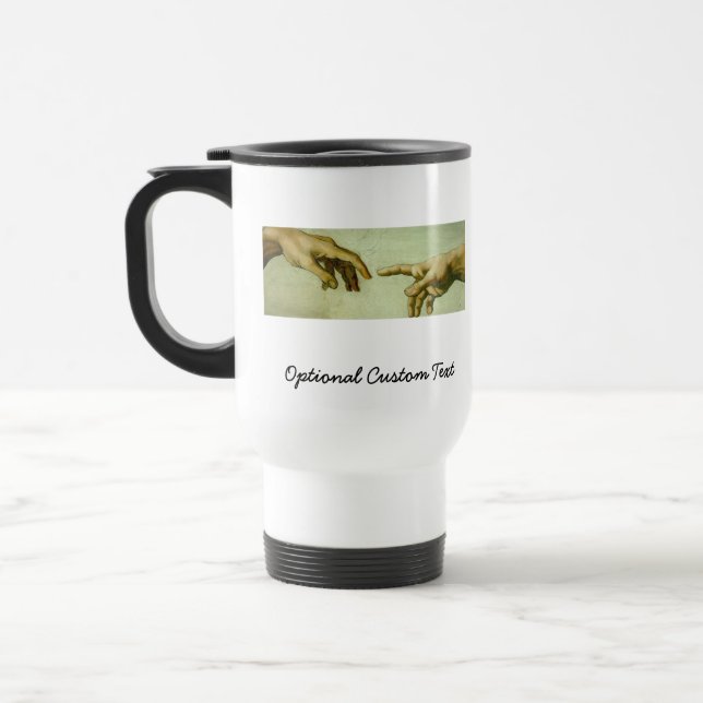 Creation of Adam (detail-hands) Travel Mug (Left)