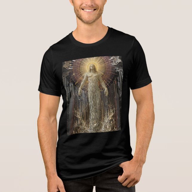 "Creation of Adam: Entropic Decay and Voxel Glitch Tri-Blend Shirt (Front)