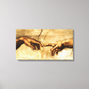 Creation of Adam. God's hand. Michelangelo Canvas Print