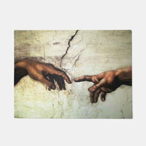 Creation of Adam _ Hands Michelangelo 1475 _ 1564 Doormat