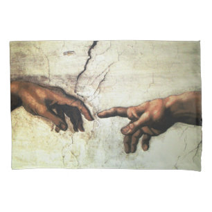 Creation of Adam - Hands Michelangelo 1475 - 1564 Pillow Case