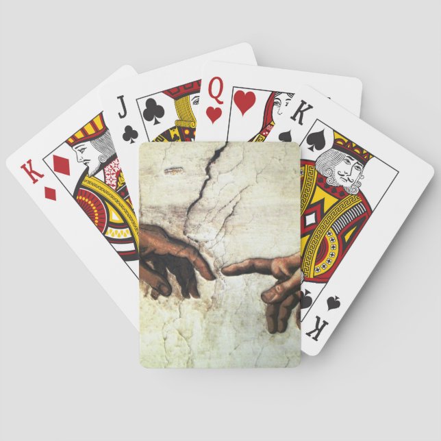 Creation of Adam - Hands Michelangelo 1475 - 1564 Poker Cards (Back)
