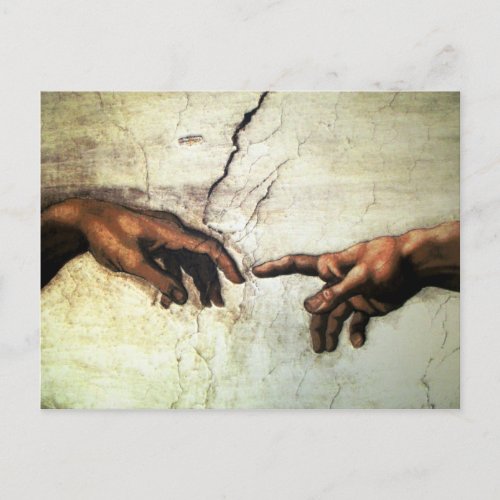 Creation of Adam _ Hands Michelangelo 1475 _ 1564 Postcard