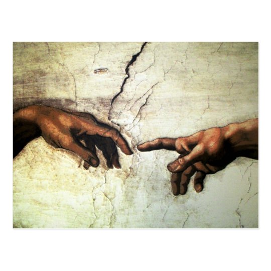 Creation of Adam - Hands Michelangelo 1475 - 1564 Postcard | Zazzle.com