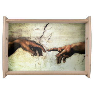 Creation of Adam - Hands Michelangelo 1475 - 1564 Serving Tray