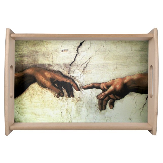 Creation of Adam - Hands Michelangelo 1475 - 1564 Serving Tray (Front)