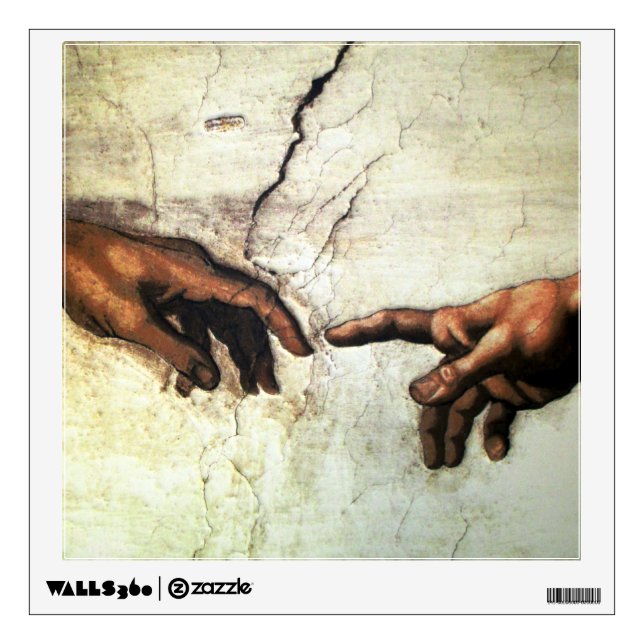 Creation of Adam - Hands Michelangelo 1475 - 1564 Wall Decal (Front)