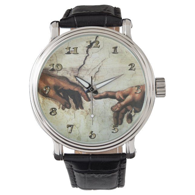 Creation of Adam - Hands Michelangelo 1475 - 1564 Watch (Front)