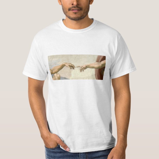 Creation of Adam Hands - Michelangelo T-Shirt (Front)