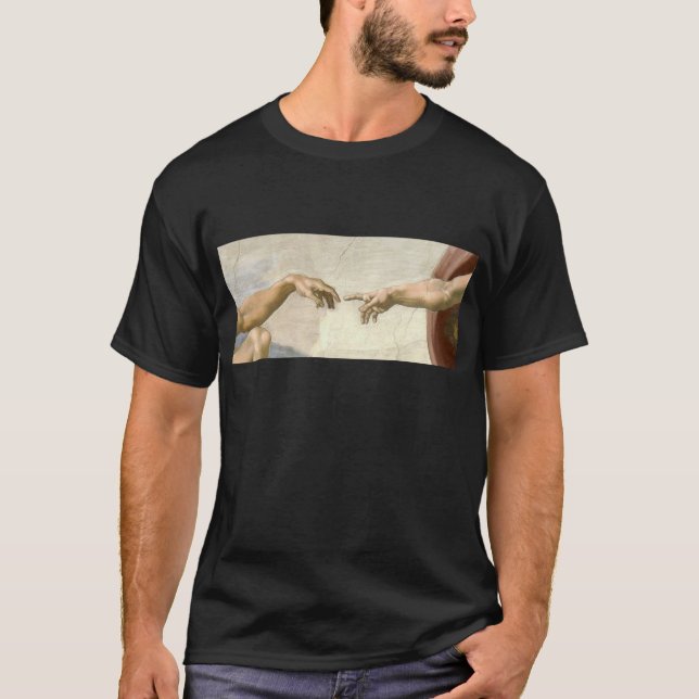 Creation of Adam Hands - Michelangelo T-Shirt (Front)