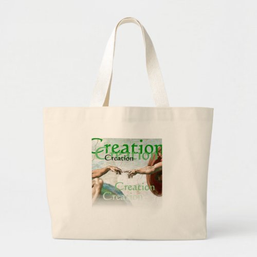 Creation of Adam Large Tote Bag