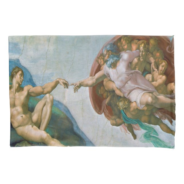 Creation of Adam - Michelangelo 1475 - 1564 Pillow Case (Front)