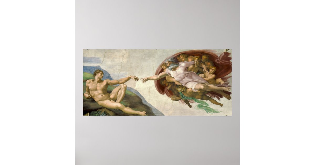 michelangelo creation of adam poster