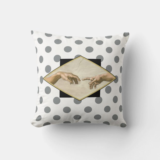 Creation of Adam Polka Dots Throw Pillow (Front)