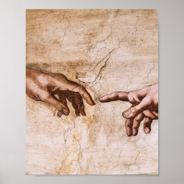 Creation Of Adam Restored Michelangelo Poster (Front)
