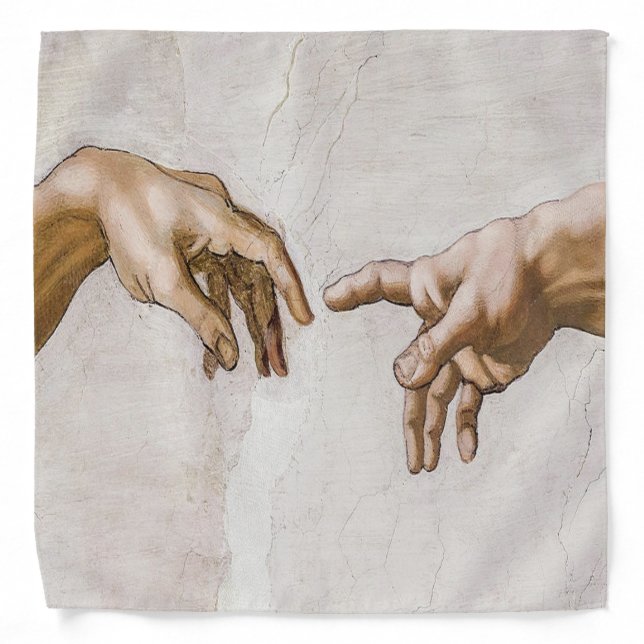 Creation Of Adam Sistine Chapel - Michelangelo Bandana (Front)