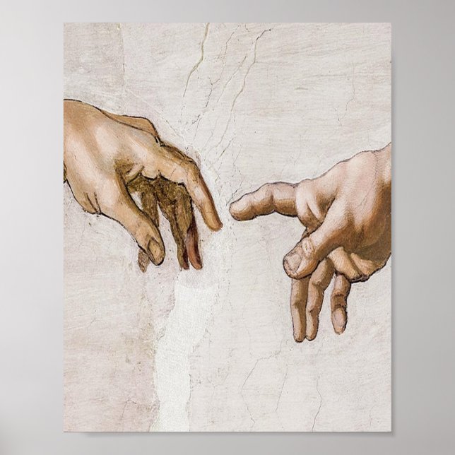 Creation Of Adam Sistine Chapel - Michelangelo Poster (Front)