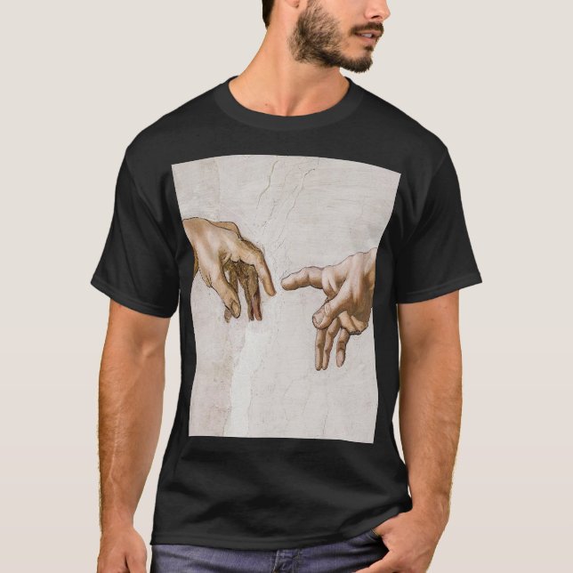 Creation Of Adam Sistine Chapel - Michelangelo T-Shirt (Front)