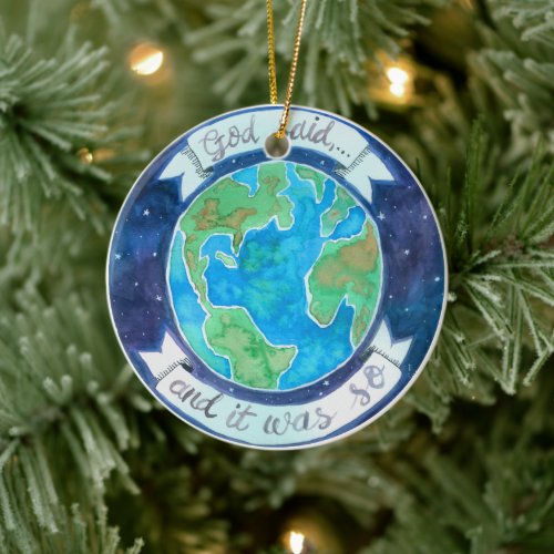 Creation of the World Jesse Tree Ceramic Ornament