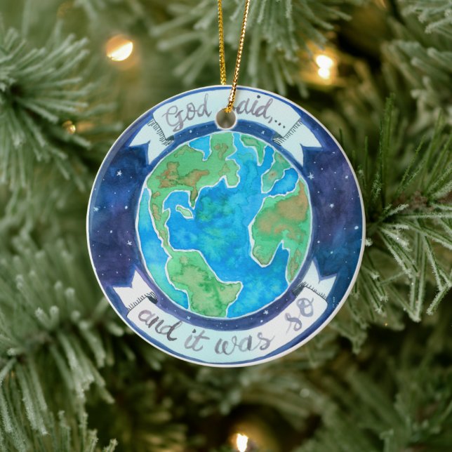 Creation of the World Jesse Tree Ceramic Ornament (Tree)