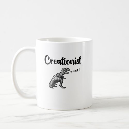Creationist Dinosaur Created by God  Coffee Mug