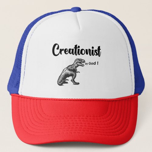 Creationist Dinosaur Created by God  Trucker Hat