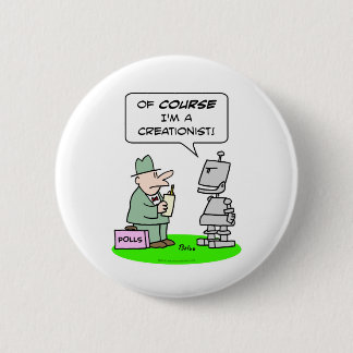 creationist robot course religion polls button