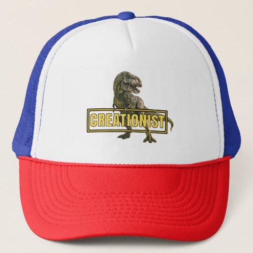 Creationist T_Rex Dinosaur customizable text  Trucker Hat
