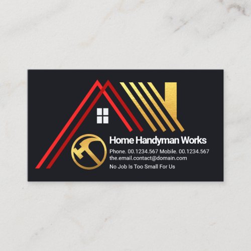 Creative A_Frame Gold Roof Building Construction Business Card