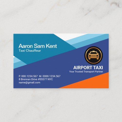 Creative Abstract Airplane Blue Skies Taxi Driver Business Card
