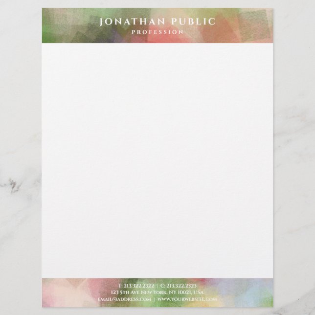 Creative Abstract Art Simple Modern Template Letterhead (Front)