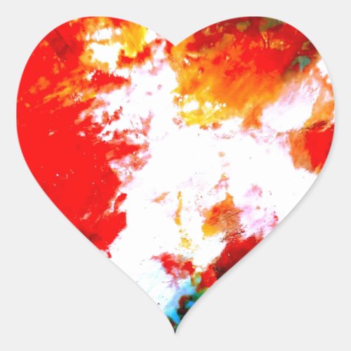 Creative Abstract Artwork Heart Sticker