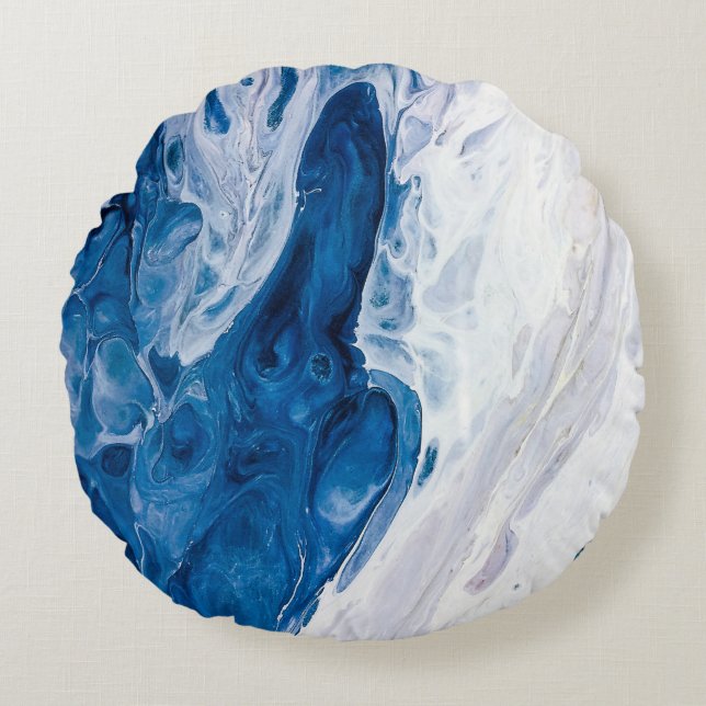Creative abstract hand painted background, wallpap round pillow (Front)