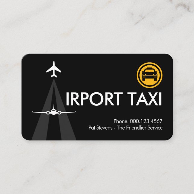 Creative Airport Letter-A Runway Business Card (Front)