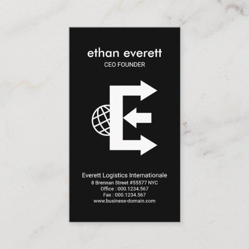 Creative Alphabet_E Directional Global Arrows Business Card