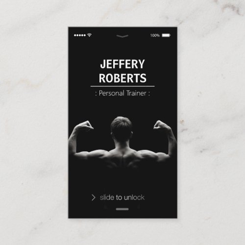 Creative and Unique Bodybuilder Personal Trainer Business Cards